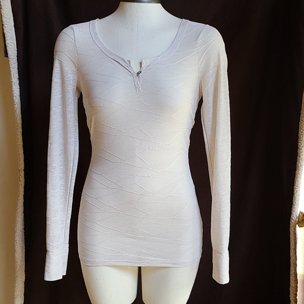 BKE LS Shirt, Size XS, Gray, Sheer
